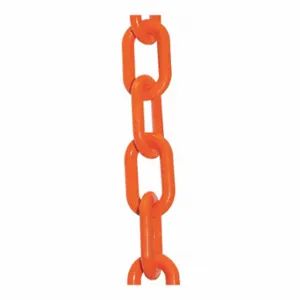 MR. CHAIN 51012-100 Plastic Cha Inch, Outdoor or Indoor, 2 Inch Size Size, 100 ft Length, Safety Orange | CT3WYE 52YA98