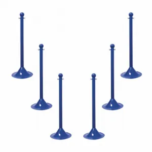 MR. CHAIN 91506-6 Light Duty Stanchion, Outdoor or Indoor, 2 Inch Size Post Dia, 41 Inch Height, Blue | CT3WXJ 52YA56