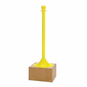 MR. CHAIN 93502 Light Duty Stanchion, Outdoor or Indoor, 2 Inch Size Post Dia, 41 Inch Height, Yellow | CT3WXK 52YA62