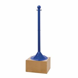 MR. CHAIN 93506 Light Duty Stanchion, Outdoor or Indoor, 2 Inch Size Post Dia, 41 Inch Height, Blue | CT3WXL 52YA65