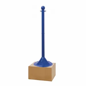 MR. CHAIN 93506 Light Duty Stanchion, Outdoor or Indoor, 2 Inch Size Post Dia, 41 Inch Height, Blue | CT3WXL 52YA65