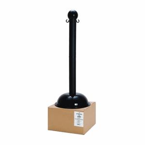 MR. CHAIN 93603 Heavy Duty Stanchion, Outdoor or Indoor, 3 Inch Post Dia, 41 Inch Height, Black | CT3WWU 52YA77