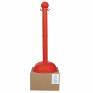 MR. CHAIN 93605 Heavy Duty Stanchion, Outdoor or Indoor, 3 Inch Post Dia, 41 Inch Height, Red | CT3WWY 52YA78