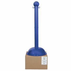 MR. CHAIN 93606 Heavy Duty Stanchion, Outdoor or Indoor, 3 Inch Post Dia, 41 Inch Height, Blue | CT3WWV 52YA79