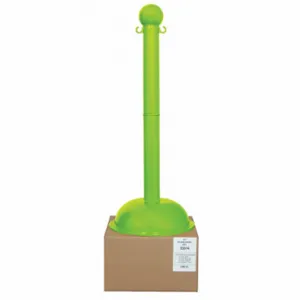 MR. CHAIN 93614 Heavy Duty Stanchion, Outdoor or Indoor, 3 Inch Post Dia, 41 Inch Height, Safety Green | CT3WWX 52YA81