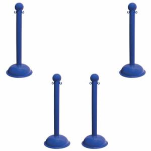 MR. CHAIN 99906-4 Heavy Duty Stanchion, Outdoor or Indoor, 3 Inch Post Dia, 41 Inch Height, Blue, 4 PK | CT3WWW 52YA60