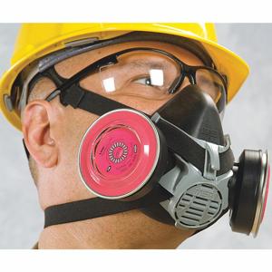 MSA 10X303-4LN08 Halbmasken-Atemschutzmasken-Set, P100-Filter, Silikon, Maskengröße L | CJ2JVU 349JW1