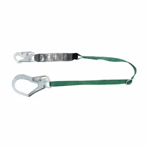 MSA 10190398 Shock-Absorbing Lanyard, Shock Pack, Steel Rebar Hook, Steel Snap Hook, 310 Lb Capacity | CT3XJT 197EJ6