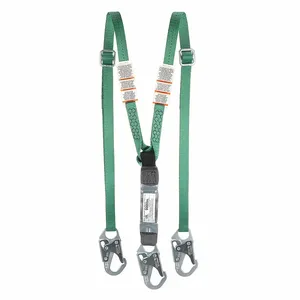 MSA 10191756 Standard Twin-Leg Adjustable Energy Absorbing Lanyard, 6 ft. Size, 36C Large Snaphook | CJ7YEY