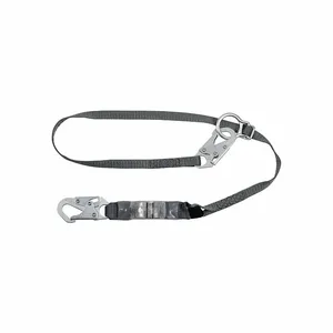 MSA 10193128 Energy-Absorbing Lanyard, Small Snap Hook, Tie-Back, Single, 6 ft. Length, ANSI | CJ7QEC