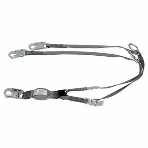 MSA 10193129 Standard Twin-Leg Adjustable Energy Absorbing Lanyard, Tie-Back, 6 ft. Size, 36C Snaphook, Ansi | CJ7YEZ