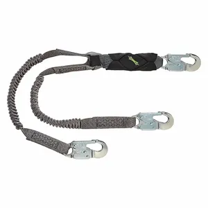 MSA 10193553 Energy-Absorbing Lanyard, Stretch Small Aluminum Snap, 6 ft. Length, Twin, ANSI | CJ7QEE