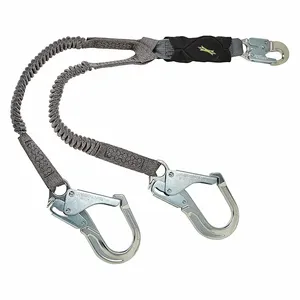 MSA 10193555 Stretch Twin-Leg Energy Absorbing Lanyard, 6 ft. Size, 36Cl Large Snaphook | CJ7YJW