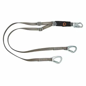 MSA 10193941 Energy-Absorbing Lanyard, Tie-Back, 6 ft. Length, Adjustable, Twin, ANSI | CJ7QEF