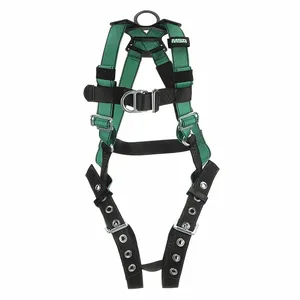 MSA 10197207 Harness, Standard, Back, Chest D Ring, Tongue Buckle, Green | CJ7TEM