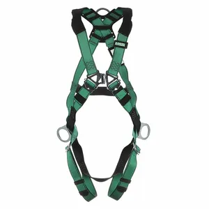 MSA 10197199 Harness, Extra Small, Back, Hip D Ring, Qwik-Fit, Green | CJ7TED