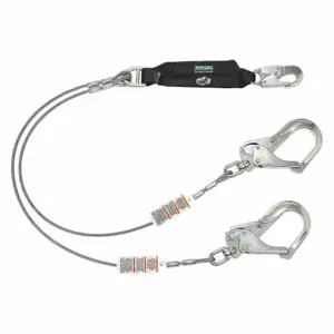 MSA 10213786 Shock-Absorbing Lanyard, Shock Pack, Aluminum Snap Hook, Aluminum Snap Hook | CT3XJG 60GU52