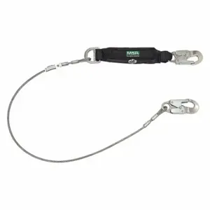 MSA 10213787 Shock-Absorbing Lanyard, Shock Pack, Aluminum Snap Hook, Aluminum Snap Hook | CT3XJK 60GU53