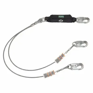 MSA 10213788 Shock-Absorbing Lanyard, Shock Pack, Aluminum Snap Hook, Aluminum Snap Hook | CT3XJY 60GU54