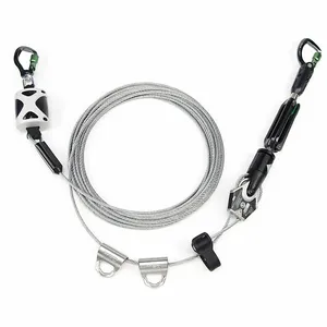 MSA 10219289 Temporary Horizontal Lifeline, Cable, 60 ft. Length, 2 Man, Non-Kit, Osha | CJ7YPA