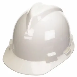 MSA 477477 Hard Hat Front Brim Slotted 4 Point Ratchet White | AD2JJX 3PUR2