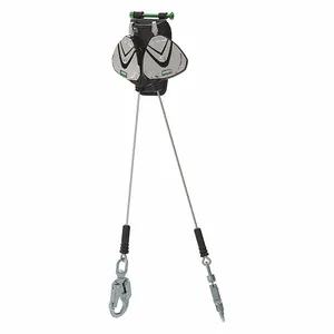 MSA 63162-00E Personal Fall Limiter, Cable, 8 ft. Line Length, Twin Leg, Small Swivel Hook, Ansi | CJ7VYQ