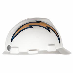MSA 818408 NFL Hard Hat, Front Brim Head Protection, ANSI Classification Type 1, Class E, White | CT3XGA 4VP58