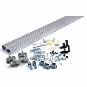 NATIONAL GUARD SLAL-250-BP-72 Track Kit, Sliding Door, Aluminum, Brushed Aluminum, 72 Inch Length In | CT3ZPQ 55JJ21