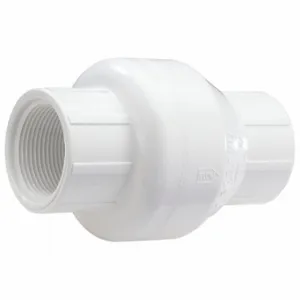 NDS DRAINAGE 1520-20F Swing Check Valve, Single Flow, Inline Swing, PVC, 2 Inch Pipe/Tube Size, FNPT x FNPT | CT4AWH 4GTW3