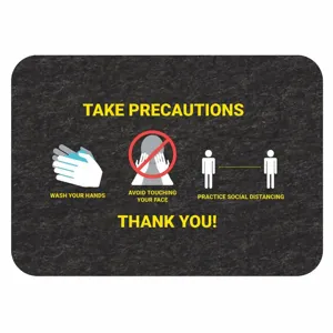 NEW PIG GMM21003-BK Floor Sign Mat, 17 Inch Length, 24 Inch Thick, Black | CF2DHZ 56JH10