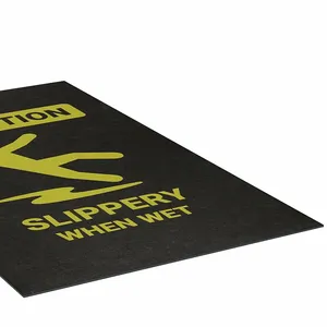 PIG GRPWS3508-BK Entrance Mat, Caution Slippery When Wet, 3 Ft X 5 Ft, 1/8 Inch Thick, Polypropylene | CT7UBR 55VE06