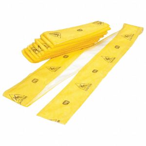 NEW PIG WTR002 Heavy Absorbent Strip, Size 120 x 5 Inch, Yellow, PK 10 | CF2ANL 55VD72