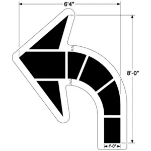 NEWSTRIPE 10000207 Traffic / Road Marking Stencil, Large Federal Curved Arrow - 2 Pack | AG8HCH