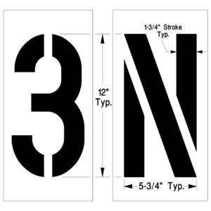 NEWSTRIPE 10000617 Individual Letters And Numbers, 12 Inch L | AG8HCY