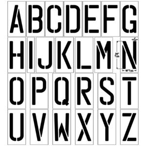 NEWSTRIPE 10001186 Stencil, 36 Inch Size Complete Alphabet | CE2GZU