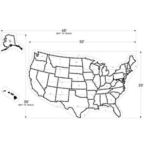 NEWSTRIPE 10001727 Large Us Map Playground Stencil | AG8HBR