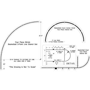 NEWSTRIPE 10003330 Ncaa Basketball Court Stencil Set | AG8HBY