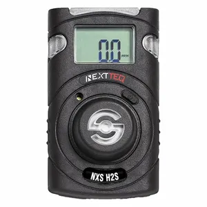 NEXTTEQ NX90201 Single Gas H2S Monitor, Hydrogen Sulfide, 0-100 Ppm, Black, Audible/Vibrating/Visual, Lcd | CT4BGD 786UX7