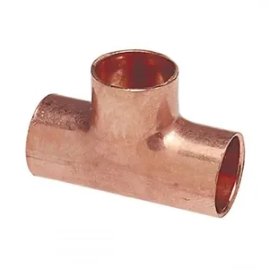 NIBCO 9097300 Tee, 1/2 x 1/2 x 3/4 Inch Size, Copper | BU4MVQ