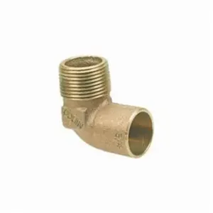 NIBCO B070200 Elbow With Ferrule, 3/4 x 1 in, C x MNPT, Bronze, Import | BU4QBL