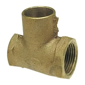 NIBCO B091000 Tee, 3/4 x 1/2 Inch Size, Bronze | BU4PYC