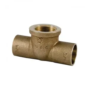 NIBCO B14620L Tee, 3/4 x 3/4 x 3/8 Inch Size, Bronze | BU4TPV