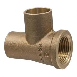 NIBCO BF5995L Tee, 3/4 x 1/2 x 3/4 Inch Size, Bronze | BU4TYD