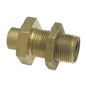 NIBCO B351300 Bulkhead Fitting, 1/2 Inch Size, C x FNPT End Style, Bronze | BU4QCK