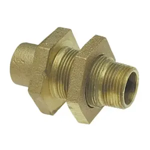 NIBCO B352300 Bulkhead Fitting, 1/2 Inch Size, C x MNPT End Style, Bronze | BU4QCD