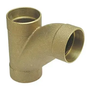 NIBCO E145500 DWV Long Turn Tee, 3 x 3 x 2 Inch Size, Bronze | BU4QJB