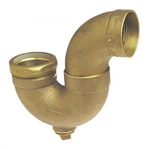 NIBCO E540350 P-Trap With Cleanout, 2 Inch Size, Cast Bronze, C x Slip Joint Connection | BU4QNH