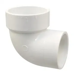 NIBCO K057400 DWV Street Vent Bend, 1-1/2 Inch Size, Spigot x Hub End Style, PVC | BU4NPJ