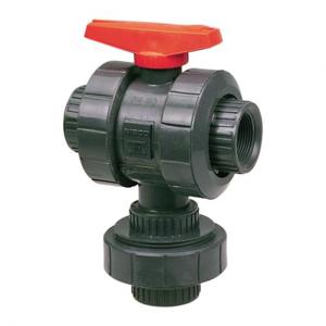 NIBCO MA784AB Ball Valve, 3 Way, 1-1/4 Inch Valve Size, FNPT End Style, PVC Body | BY4AVR