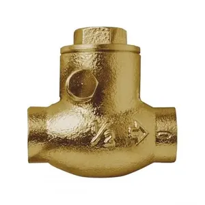 NIBCO N003266 Swing Check Valve, 1/2 Inch Valve Size, Solder Joint, Brass Body | BY3TZZ